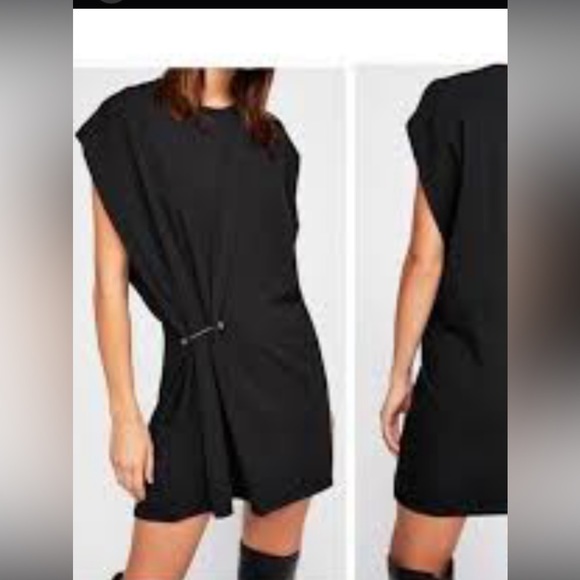 Free people women’s hardware casual black shift dress size L. New with tags - Picture 2 of 9